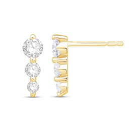 Shooting Star 0.50 CT. T.W. Certified Lab-Created Diamond Trio Drop Earrings in 10K Gold (F/VS2)