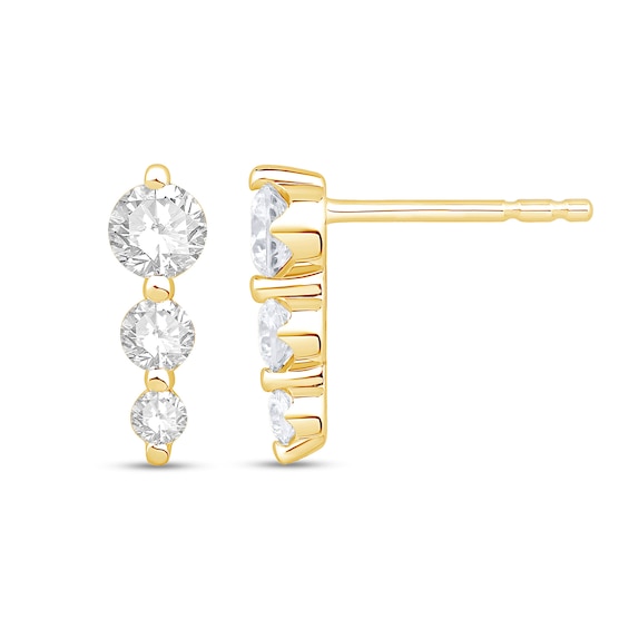 Shooting Star 0.50 CT. T.W. Certified Lab-Created Diamond Trio Drop Earrings in 10K Gold (F/VS2)