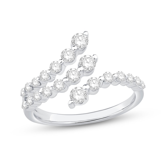 Shooting Star 0.70 CT. T.W. Certified Lab-Created Diamond Split Bypass Ring in 10K Gold (F/VS2