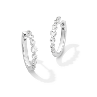 Shooting Star 0.50 CT. T.W. Certified Lab-Created Diamond Seven Stone Hoop Earrings in Sterling Silver (F/VS2)