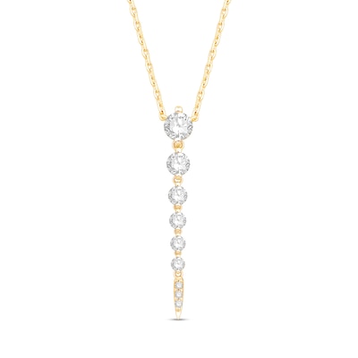 Shooting Star 0.50 CT. T.W. Journey Certified Lab-Created Diamond Vertical Drop Necklace in 10K Gold (F/VS2