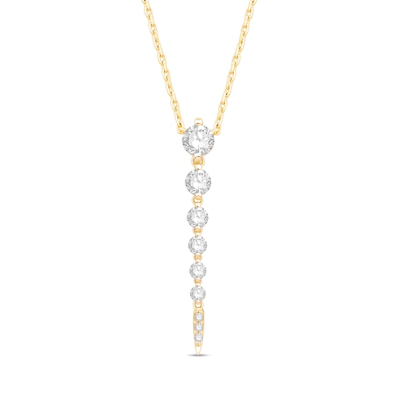 Shooting Star 0.50 CT. T.W. Journey Certified Lab-Created Diamond Vertical Drop Necklace in 10K Gold (F/VS2