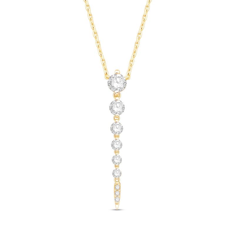 Shooting Star 0.50 CT. T.W. Journey Certified Lab-Created Diamond Vertical Drop Necklace in 10K Gold (F/VS2