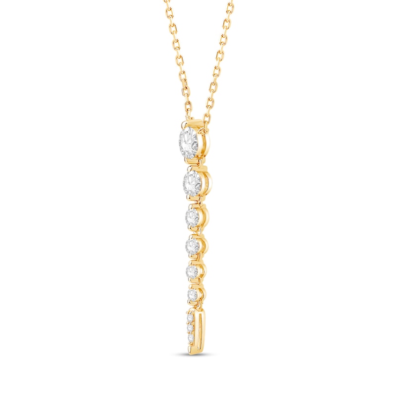 Shooting Star 0.50 CT. T.W. Journey Certified Lab-Created Diamond Vertical Drop Necklace in 10K Gold (F/VS2