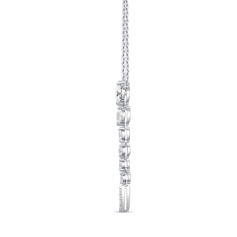 Main Image 2 of Shooting Star 0.50 CT. T.W. Journey Certified Lab-Created Diamond Vertical Drop Necklace in 10K White Gold (F/VS2)