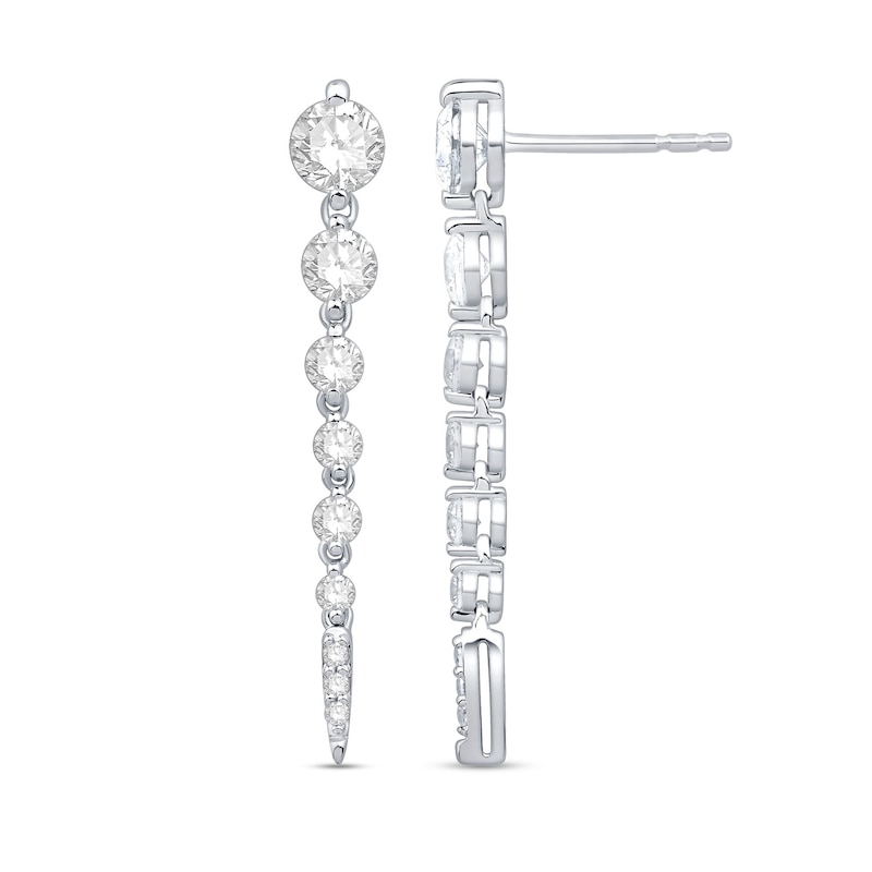 Shooting Star 1.00 CT. T.W. Certified Lab-Created Diamond Vertical Drop Earrings in Sterling Silver (F/VS2)