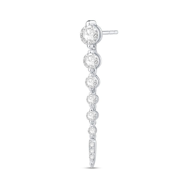 Shooting Star 1.00 CT. T.W. Certified Lab-Created Diamond Vertical Drop Earrings in Sterling Silver (F/VS2)