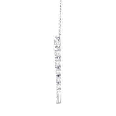 Shooting Star 1.00 CT. T.W. Journey Certified Lab-Created Diamond Vertical Drop Necklace in Sterling Silver (F/VS2)