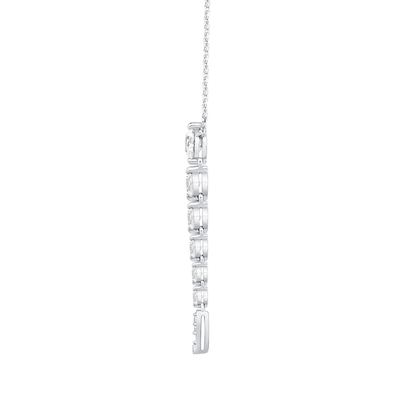 Shooting Star 1.00 CT. T.W. Journey Certified Lab-Created Diamond Vertical Drop Necklace in Sterling Silver (F/VS2)