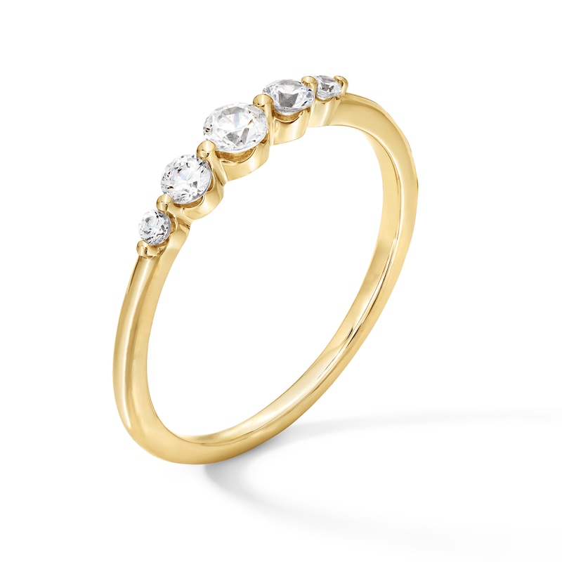 Shooting Star 0.30 CT. T.W. Certified Lab-Created Diamond Five Stone Band in 10K Gold (F/VS2