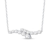 Thumbnail Image 3 of Shooting Star 0.50 CT. T.W. Journey Certified Lab-Created Diamond Bypass Necklace in 10K White Gold (F/VS2)