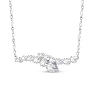 Shooting Star 0.50 CT. T.W. Journey Certified Lab-Created Diamond Bypass Necklace in 10K White Gold (F/VS2)