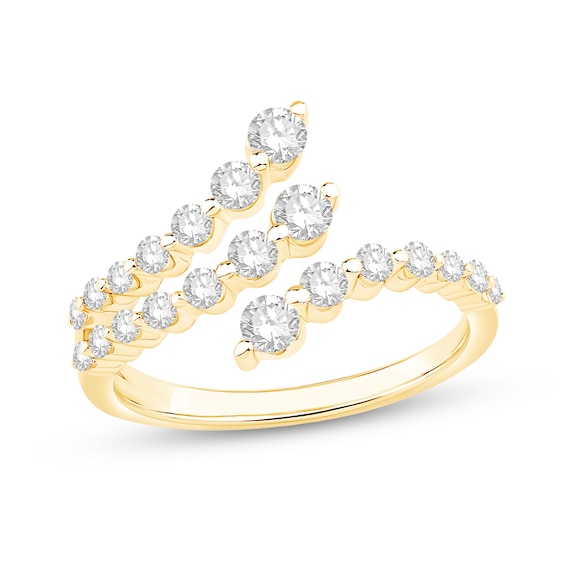 Shooting Star 0.70 CT. T.W. Certified Lab-Created Diamond Split Bypass Ring in 10K Gold (F/VS2)