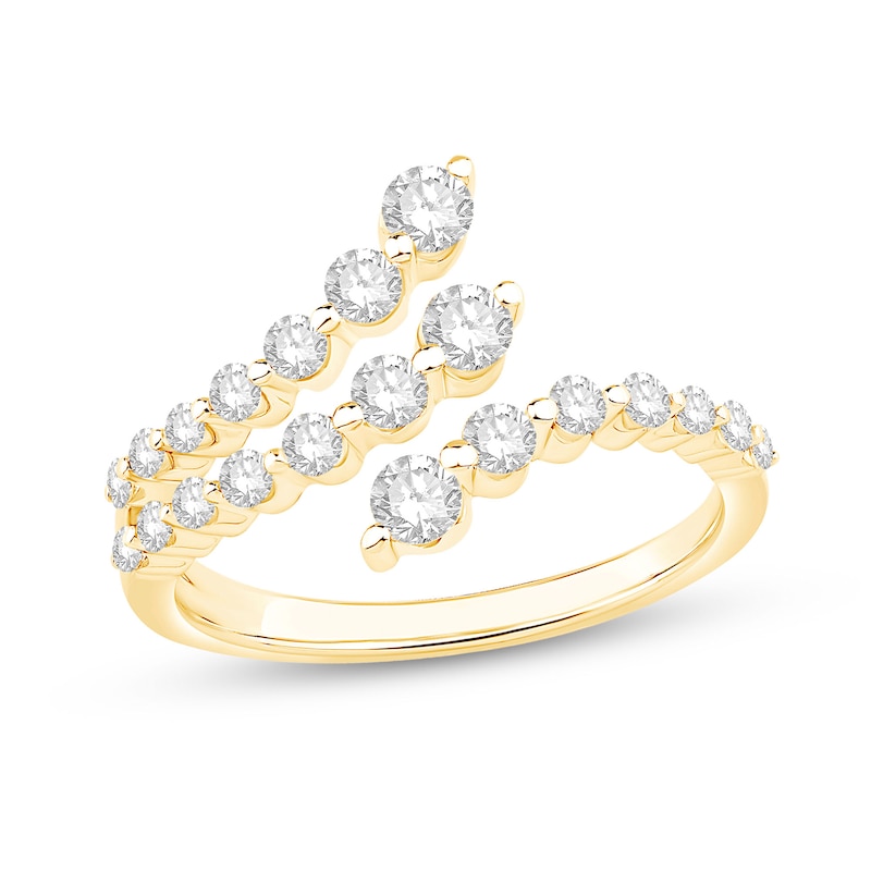 Main Image 1 of Shooting Star 0.70 CT. T.W. Certified Lab-Created Diamond Split Bypass Ring in 10K Gold (F/VS2)