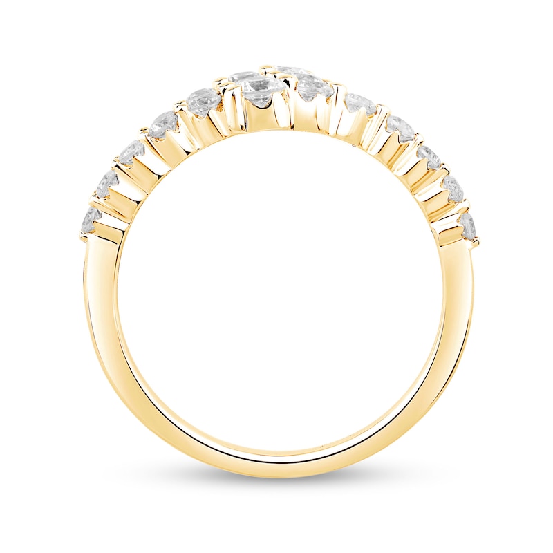 Main Image 3 of Shooting Star 0.70 CT. T.W. Certified Lab-Created Diamond Split Bypass Ring in 10K Gold (F/VS2)