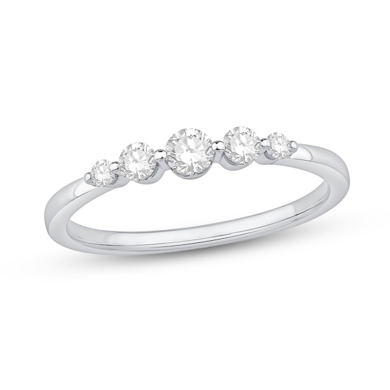 Shooting Star 0.30 CT. T.W. Certified Lab-Created Diamond Five Stone Band in 10K White Gold (F/VS2)