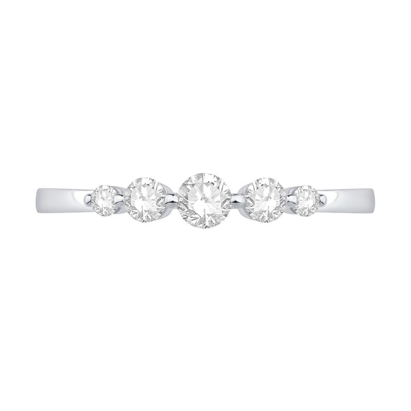 Shooting Star 0.30 CT. T.W. Certified Lab-Created Diamond Five Stone Band in 10K White Gold (F/VS2)