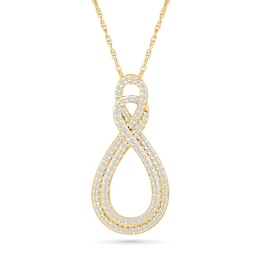 0.29 CT. T.W. Diamond Double Infinity Pendant in 10K Gold