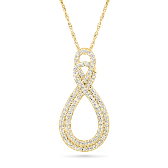 0.29 CT. T.W. Diamond Double Infinity Pendant in 10K Gold