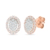 0.23 CT. T.W. Oval-Shaped Multi-Diamond Frame Stud Earrings in 10K Rose Gold