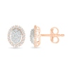 0.23 CT. T.W. Oval-Shaped Multi-Diamond Frame Stud Earrings in 10K Rose Gold