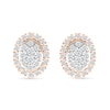 0.23 CT. T.W. Oval-Shaped Multi-Diamond Frame Stud Earrings in 10K Rose Gold