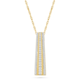 0.23 CT. T.W. Diamond Alternating Multi-Row Bar Drop Pendant in 10K Gold