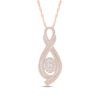 Thumbnail Image 1 of 0.95 CT. T.W. Oval-Shaped Multi-Diamond Frame Double Infinity Pendant in 10K Rose Gold