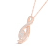 Thumbnail Image 2 of 0.95 CT. T.W. Oval-Shaped Multi-Diamond Frame Double Infinity Pendant in 10K Rose Gold