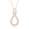 Thumbnail Image 1 of 0.29 CT. T.W. Diamond Double Infinity Pendant in 10K Rose Gold