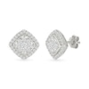 Thumbnail Image 4 of 0.96 CT. T.W. Multi-Diamond Cushion-Shaped Frame Pendant and Stud Earrings Set in 10K White Gold