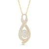 0.95 CT. T.W. Oval-Shaped Multi-Diamond Frame Double Infinity Pendant in 10K Gold