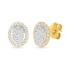 0.23 CT. T.W. Oval-Shaped Multi-Diamond Frame Stud Earrings in 10K Gold