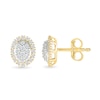 0.23 CT. T.W. Oval-Shaped Multi-Diamond Frame Stud Earrings in 10K Gold