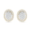 0.23 CT. T.W. Oval-Shaped Multi-Diamond Frame Stud Earrings in 10K Gold