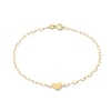 Thumbnail Image 1 of Heart Chain Bracelet in 10K Gold - 7.25”