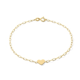 Heart Chain Bracelet in 10K Gold - 7.25”