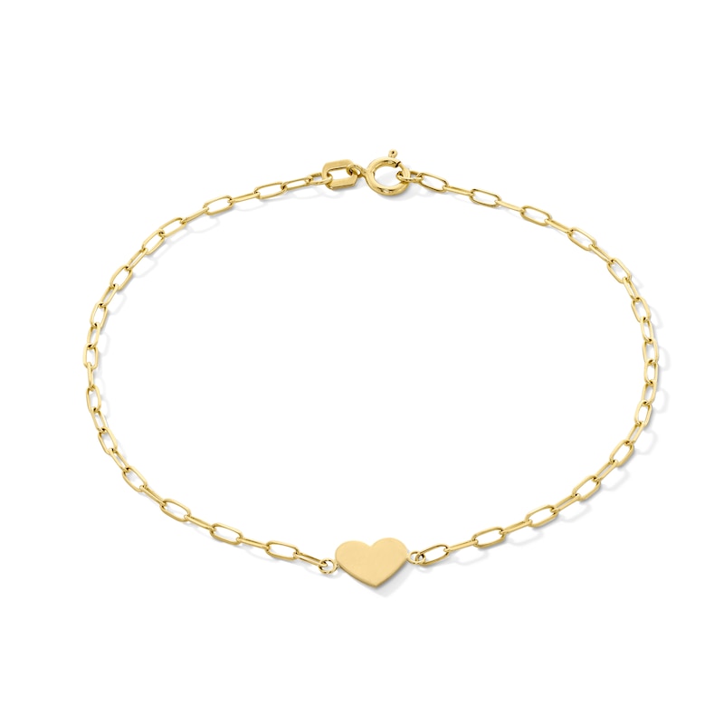 Main Image 1 of Heart Chain Bracelet in 10K Gold - 7.25”