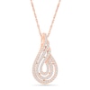 Thumbnail Image 1 of 0.45 CT. T.W. Diamond Triple Swirl Teardrop Pendant in 10K Rose Gold