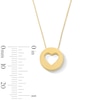 Satin Heart Cutout Disc Pendant in 10K Gold