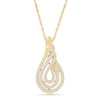 Thumbnail Image 1 of 0.45 CT. T.W. Diamond Triple Swirl Teardrop Pendant in 10K Gold