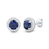 Thumbnail Image 3 of Blue and White Lab-Created Sapphire Frame Three Pair Stud Earrings Set in Sterling Silver