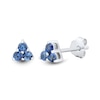 Thumbnail Image 3 of Blue Lab-Created Sapphire Three Pair Huggie Hoop and Stud Earrings Set in Sterling Silver