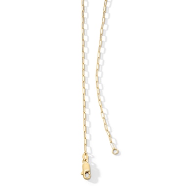 1.5mm Paper Clip Chain with Trio Circle Station Necklace in Hollow 14K Gold - 16"