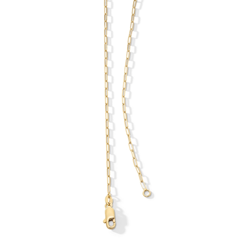 1.5mm Paper Clip Chain with Trio Circle Station Necklace in Hollow 14K Gold - 16"