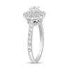 Thumbnail Image 2 of Enchanted Disney Majestic Princess 0.95 CT. T.W. Diamond Double Scallop Frame Engagement Ring in 14K White Gold - Size 7