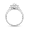 Thumbnail Image 3 of Enchanted Disney Majestic Princess 0.95 CT. T.W. Diamond Double Scallop Frame Engagement Ring in 14K White Gold - Size 7