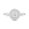 Thumbnail Image 4 of Enchanted Disney Majestic Princess 0.95 CT. T.W. Diamond Double Scallop Frame Engagement Ring in 14K White Gold - Size 7