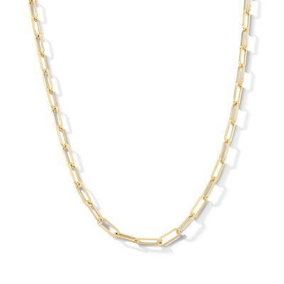 3.2mm Paper Clip Chain Necklace in Hollow 14K Gold - 16.25"