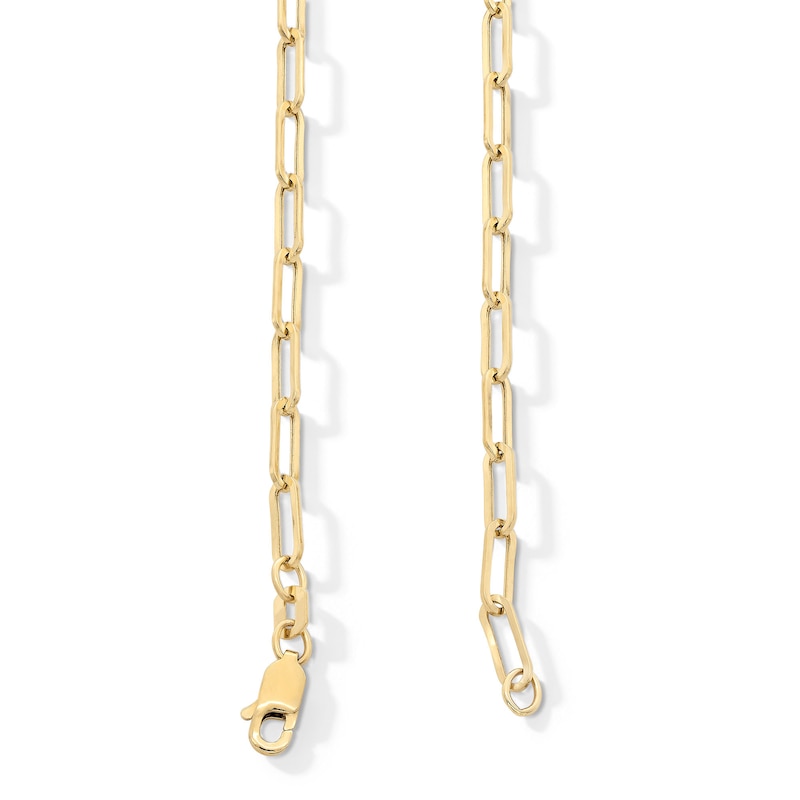 3.2mm Paper Clip Chain Necklace in Hollow 14K Gold - 16.25"